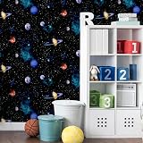 Arthouse Cosmos Space Planets Charcoal Wallpaper Teen Bedroom 3D Stars view 8