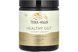 TERRA ORIGIN Healthy Gut Powder (Honey Lemon) | 30-Servings with L-Glutamine, Zinc, Glucosamine, Slippery Elm Bark and More!