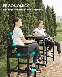 SERWALL 4 Pieces Outdoor Patio Bar Set with 9ft