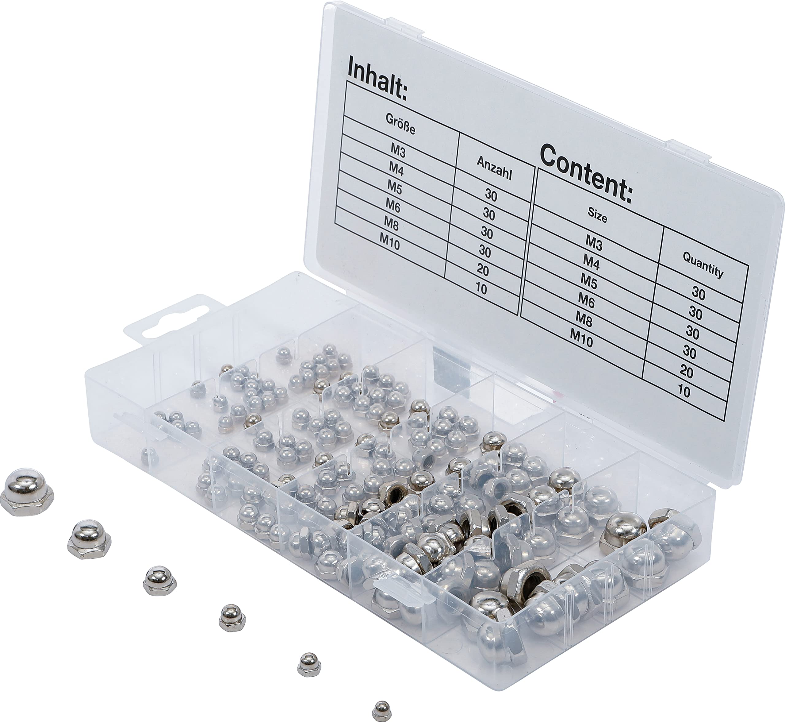 BGS 14130 | Cap Hex Nut Assortment | 150 pcs