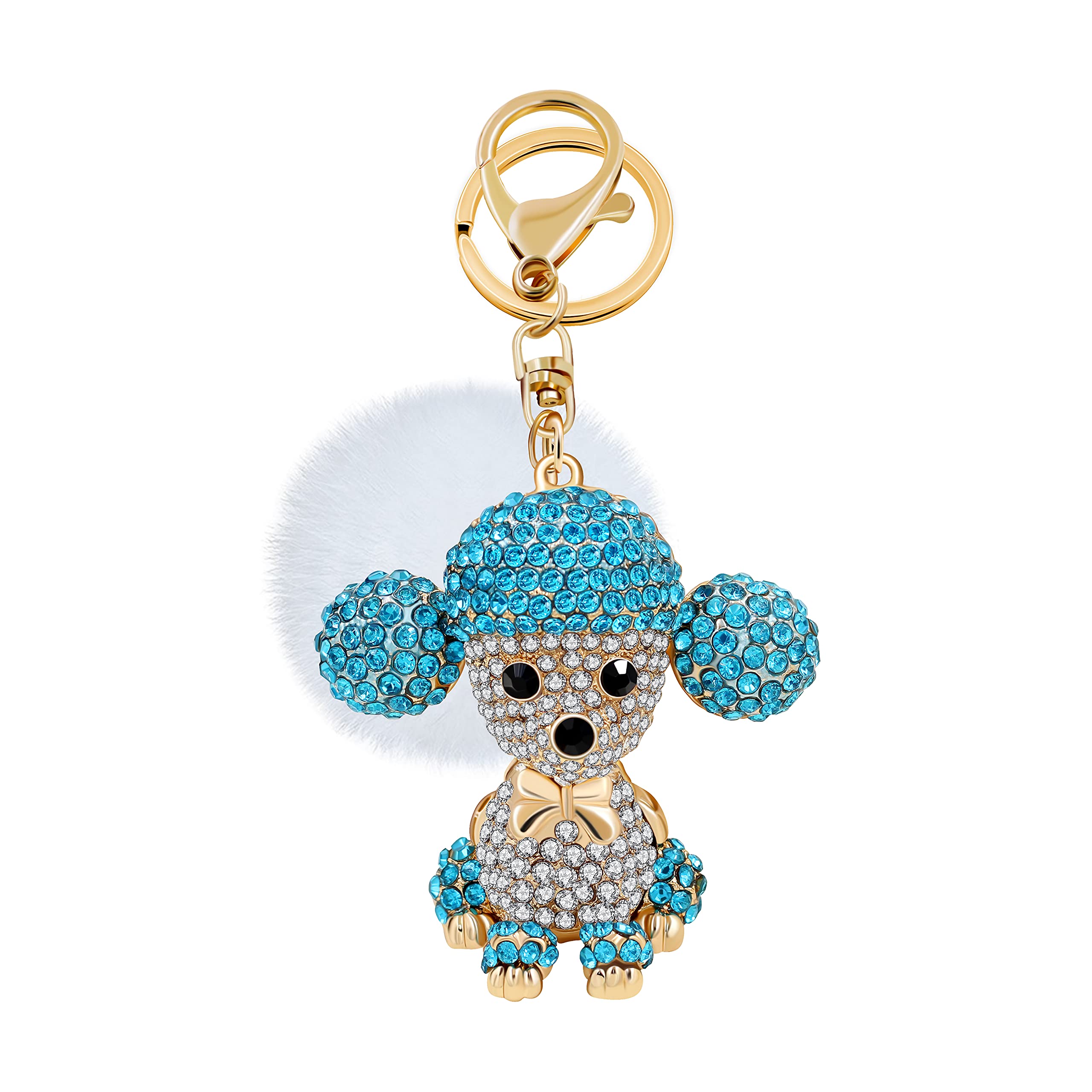 Uloveido Blue Puppy Dog Keychain Animal Design Keyring for Women Girls Mom Birthday Gift