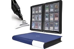 D DACCKIT Toploader Binder, Holds 288 Toploaders - 9 Pocket Top Loader Binder for 3" x 4" Rigid Card Holders for Trading Cards or Sports Cards - Model C，Classic Navy Blue
