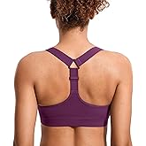 SYROKAN Power On Y Back Sports Bra for Women High Impact Adjustable Padded Wireless Bras
