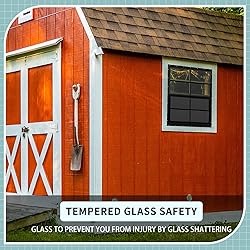 Tandefio 2 Pcs 18'' x 23'' Black Shed Window