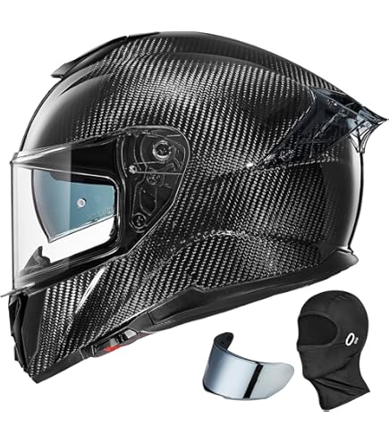 ILM Lightweight Carbon Fiber Full Face Dual Visor Adult