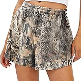 Navonta Womens Shorts Casual Summer Camo Shorts Athletic High Waisted Lounge Camouflage Comfy Pull On Shorts with Pocket