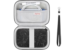 Supmay Hard Carrying Case for HP Sprocket Portable 2x3 Instant Color Photo Printer, Wireless Bluetooth Portable Printer, Storage Holder Bag with Mesh Pocket for Photo Paper, USB Cable, Black