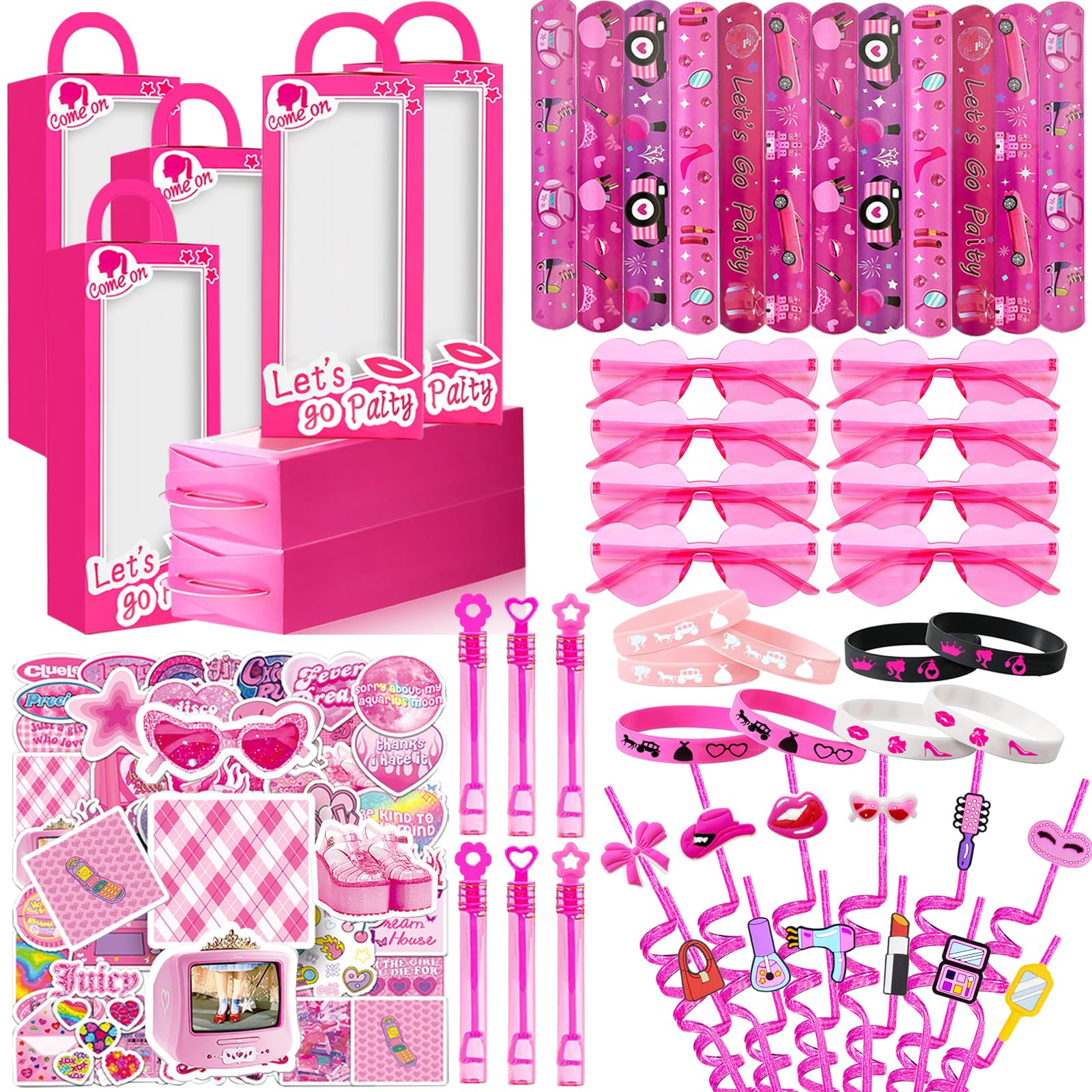 Photo 1 of ***MISSING MANY PIECES*** 122 Pcs Pink Party Favors Pink Toy Gift Goodie Bag Stuffer Filler Makeup Party Decorations,Princess Theme Birthday Party Favors Decorations. ?***MISSING MANY PIECES***