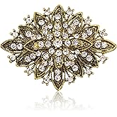 HAISWET Vintage Art Deco Crystal Rhinestone Brooch Pin for Women
