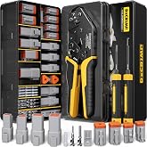 DxCRIMP Deutsch DT Series Connector Crimping Tool Kit, 2/3/4/6 Pin Waterproof Automotive Electrical Connectors with 22&ndash;14 AWG Deutsch Crimp Tool &amp; Pin Removal Tool for Automotive Wire Harness Repair