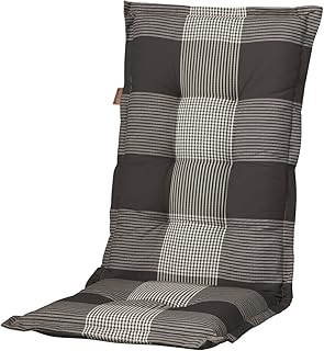 8 cm Luxus Hochlehner Auflage C 184 grau schwarz kariert