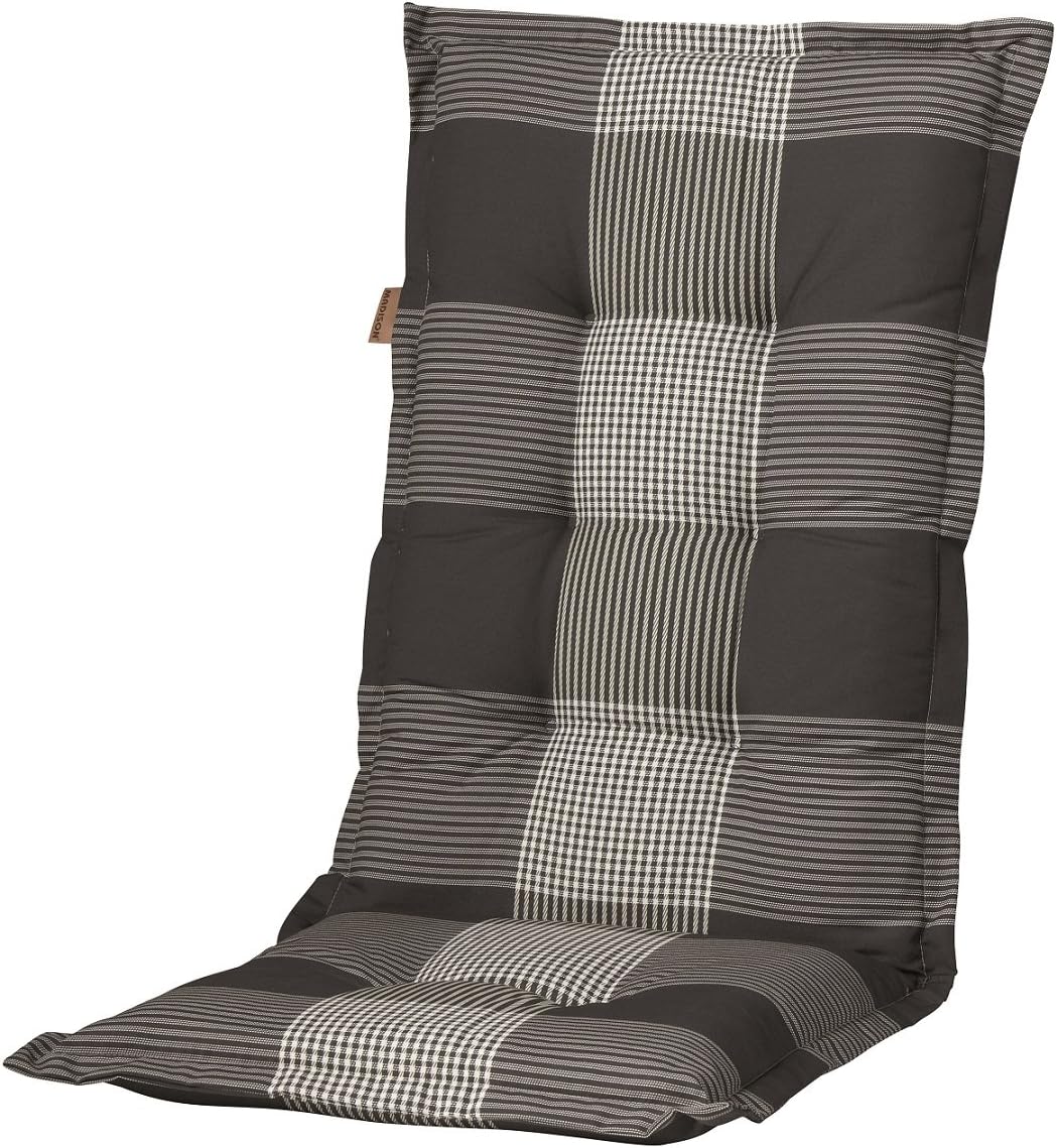 8 cm Luxus Hochlehner Auflage C 184 grau schwarz kariert