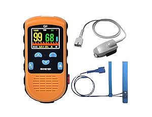 CMI Handheld Pulse Oximeter - with Adult and Infant (Under 20 lbs) Sensor (90-Day 100% Satisfaction Guarantee), AC Power Adapter Optional (Not Included), Not for Veterinary use