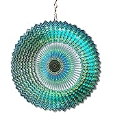 FONMY Wind Spinner Mandala Starry Sky 12 inch 3D Stainless Steel Laser Cut Metal Art Geometric Pattern - Hanging Wind Spinner, Kinetic Yard Art Decorations - Indoor/Outdoor Décor
