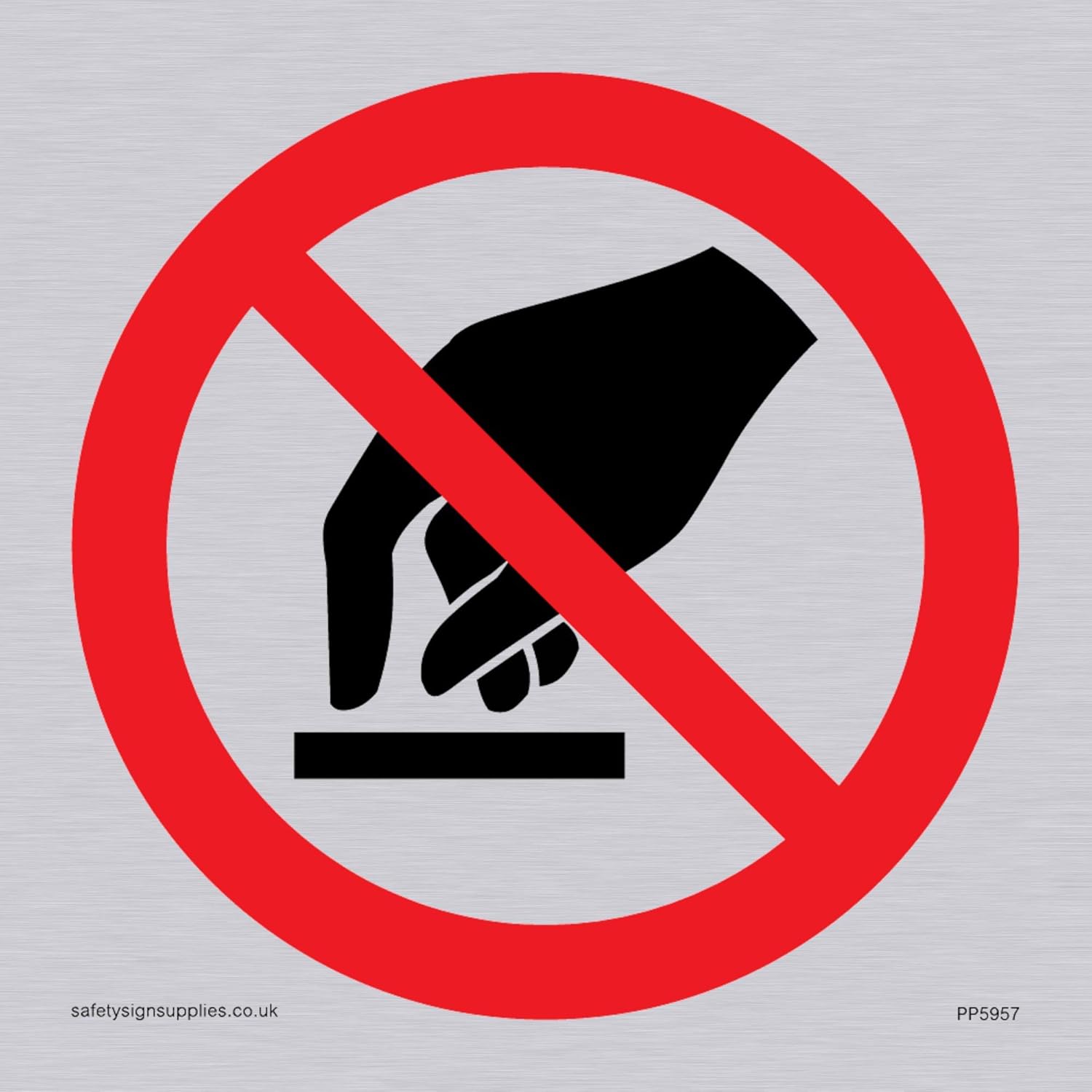 No touching symbol sign – Vinyl Silver sticker – BigaMart