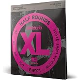 D'Addario XL Half Rounds Bass Strings ENR71, 45-100, 4-String | XL Half Rounds bass strings deliver smooth feel, warm tone, reduced finger noise and dependable tuning stability.