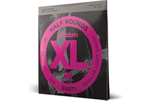 D'Addario Bass Guitar Strings, XL Nickel Half Rounds, ENR71, Long Scale, Regular Light Gauge 45-100, 4-String Set, Pack of 1