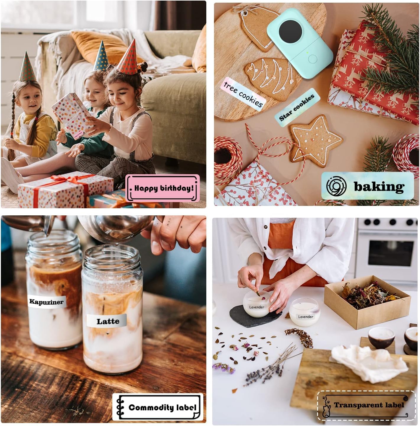 Phomemo D30 Label Maker Machine with Tape, Portable Bluetooth Label Printer, Small Smart Phone Handheld Sticker Mini Labeler Multiple Templates Font Icon Easy to Use Inkless Rechargeable F Office Home