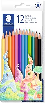 STAEDTLER 175 C12 Wood-Free Coloured Pencils Box of 12 Assorted Colours