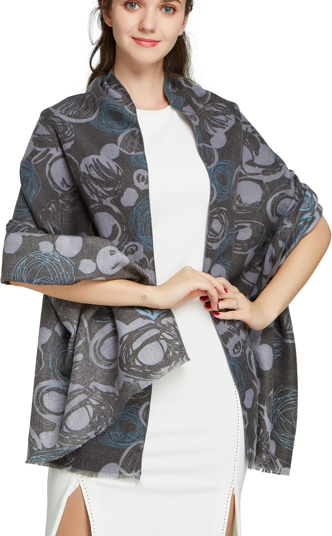 Scarfs for Women Winter Warm - Pantonight Geometric Wool Feeling Shawl Scarf Warm