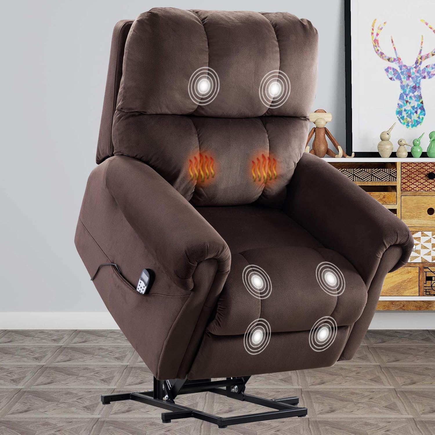 CANMOV Power Lift Recliner Chair with Heat & Massage for