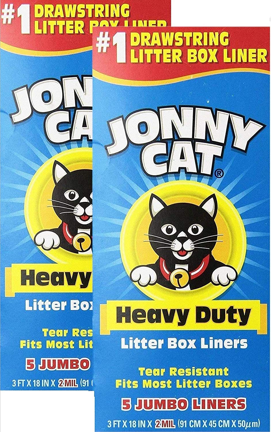JONNY CAT Heavy Duty Litter Box Liners Family Value Jumbo - 5 Liners (Pack of 2)