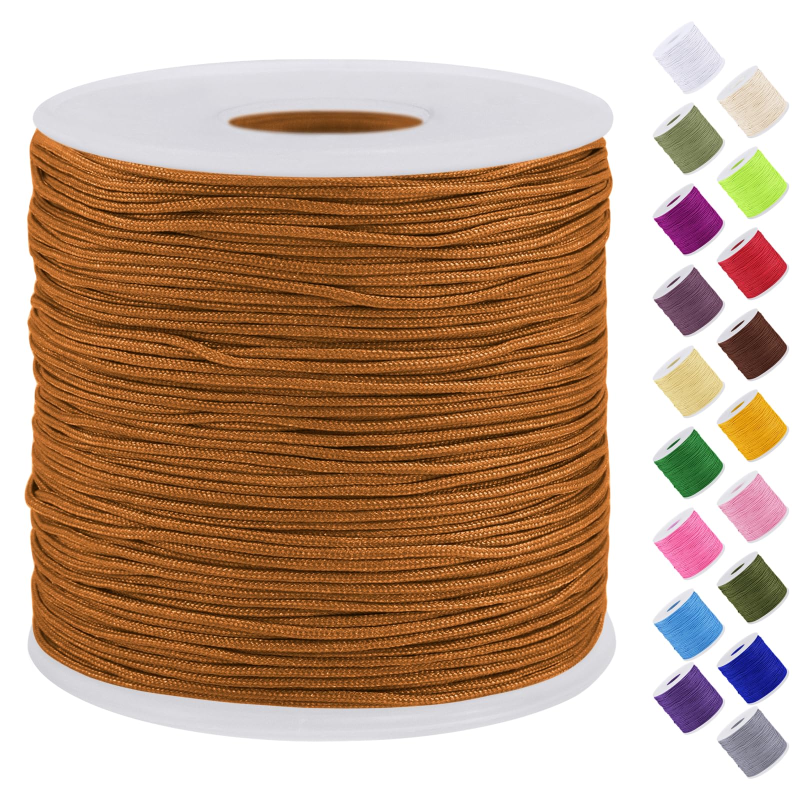 Uiopa Nylon Cord, 0.7mm x 131 Yards Nylon String for Bracelet Making, Beading Thread Bracelet Cord for Necklace, Jewellery Making, Macrame, DIY Crafts, Bronze