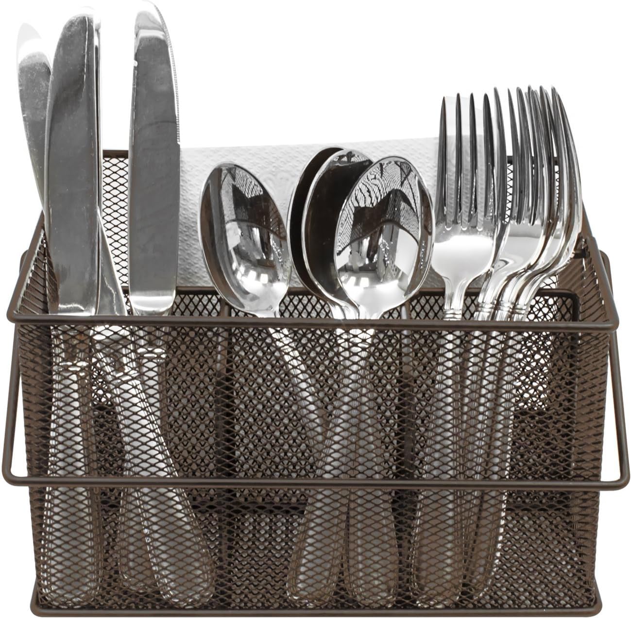 Black Vintage Table Napkin Cutlery Storage Caddy Condiment Sauce Menu Holder