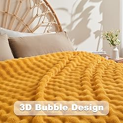 NEWCOSPLAY Throw Blanket for Couch Mustard Yellow