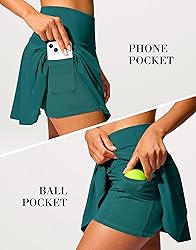SANTINY 14" Tennis Skirt Golf Skorts with Pockets