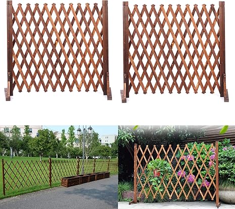 Amazon Ybaymy 蜂の巣 木製 ペットゲート 伸縮可能 ペットフェンス アコーディオンフェンス 間仕切り 庭 フェンス ドアガードフェンス スプライス可能 室内室外 設置可能 ブラウン 70x160cm フェンス 垣