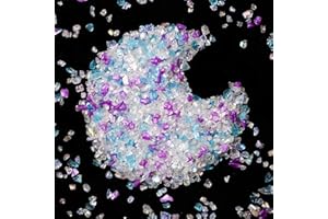 SONGIN Crushed Glass Craft Glitter for Resin, Irregular Metallic Crystal Chips Sprinkles Chunky Glitter Shiny Nail Sequins Flakes for Nail Art DIY Jewelry Making Decoration Vase Filler (0.5-2.5 mm)