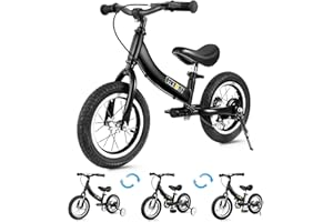 BIKEBOY Balance Bike 2 in 1,The Dual Use of a Kids Balance Bike and Toddler Bike, for 2 3 4 5 6 7 Years Old -12 14 16 Inches with Training Theory, Brake, Pedal