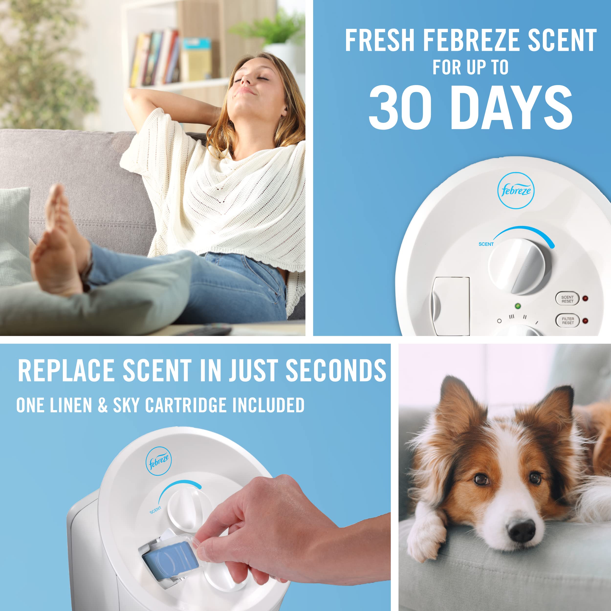 Febreze HEPA-Type Mini Tower Air Purifier, Small Room, FHT180W