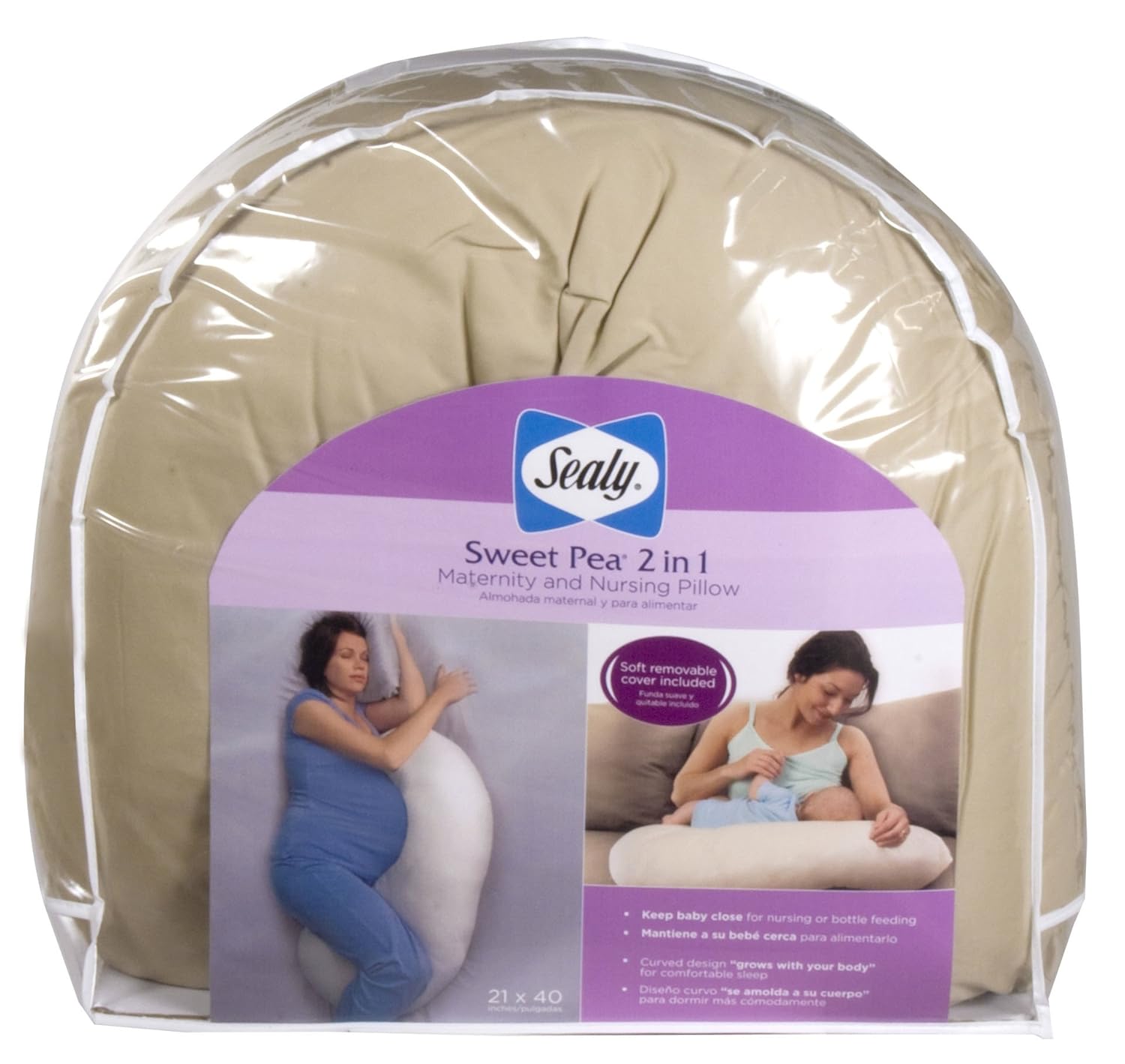 Amazon.com: Sealy guisante de olor 2-in-1 maternidad y cojín ...