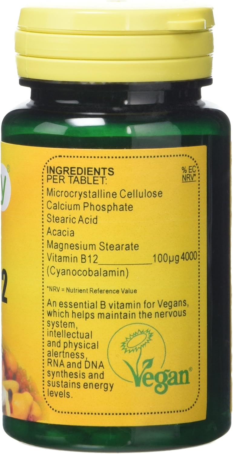 Veganicity Vitamin B12 100µg General Well-Being Supplement - 2 x 90 tabs, Natural, 90 count (Pack of 2) - Image 4