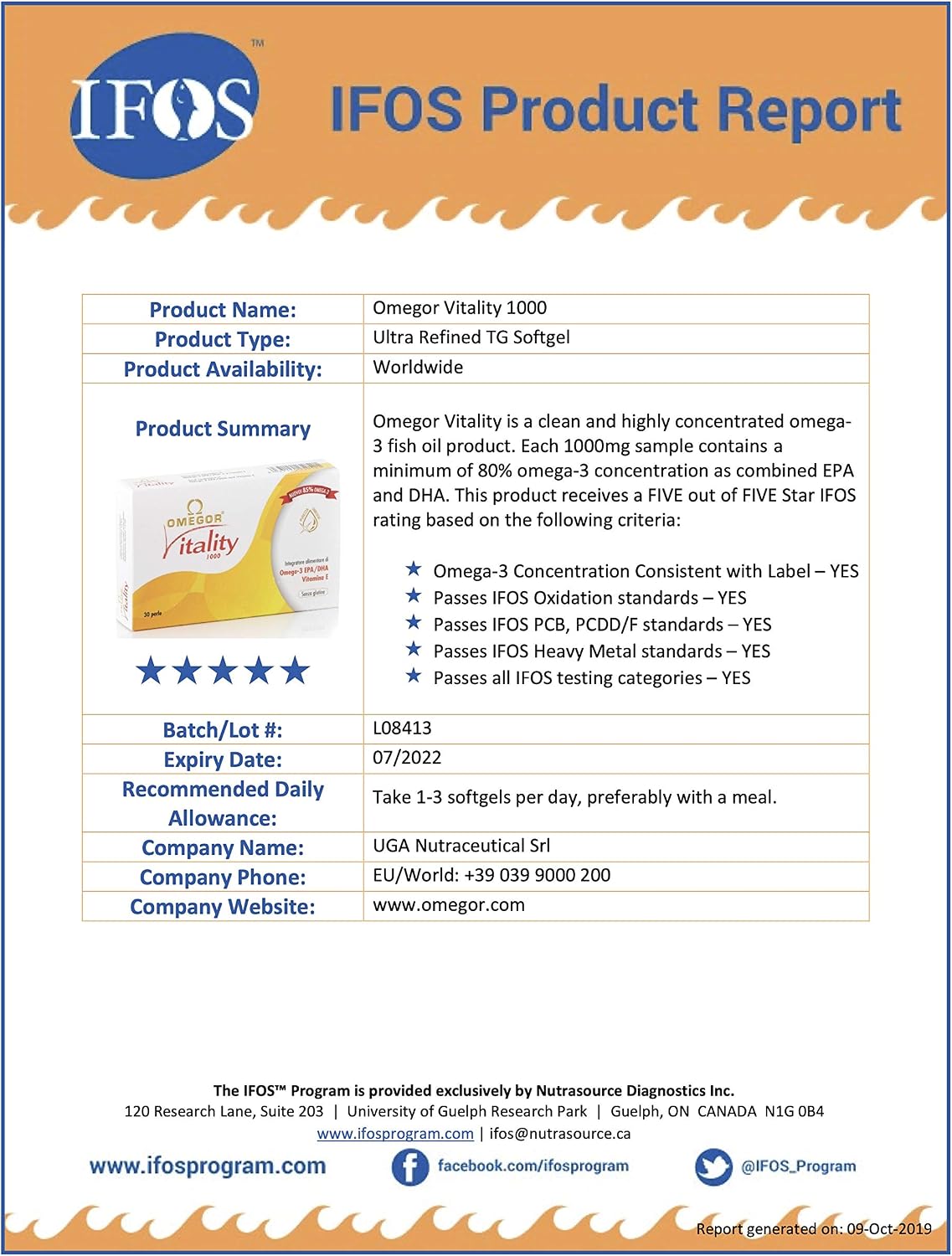 Omega 3 1000mg OMEGOR Vitality, Fish Oil with 800mg EPA and DHA per Capsule, Omega3 IFOS Certified Supplement - Image 5