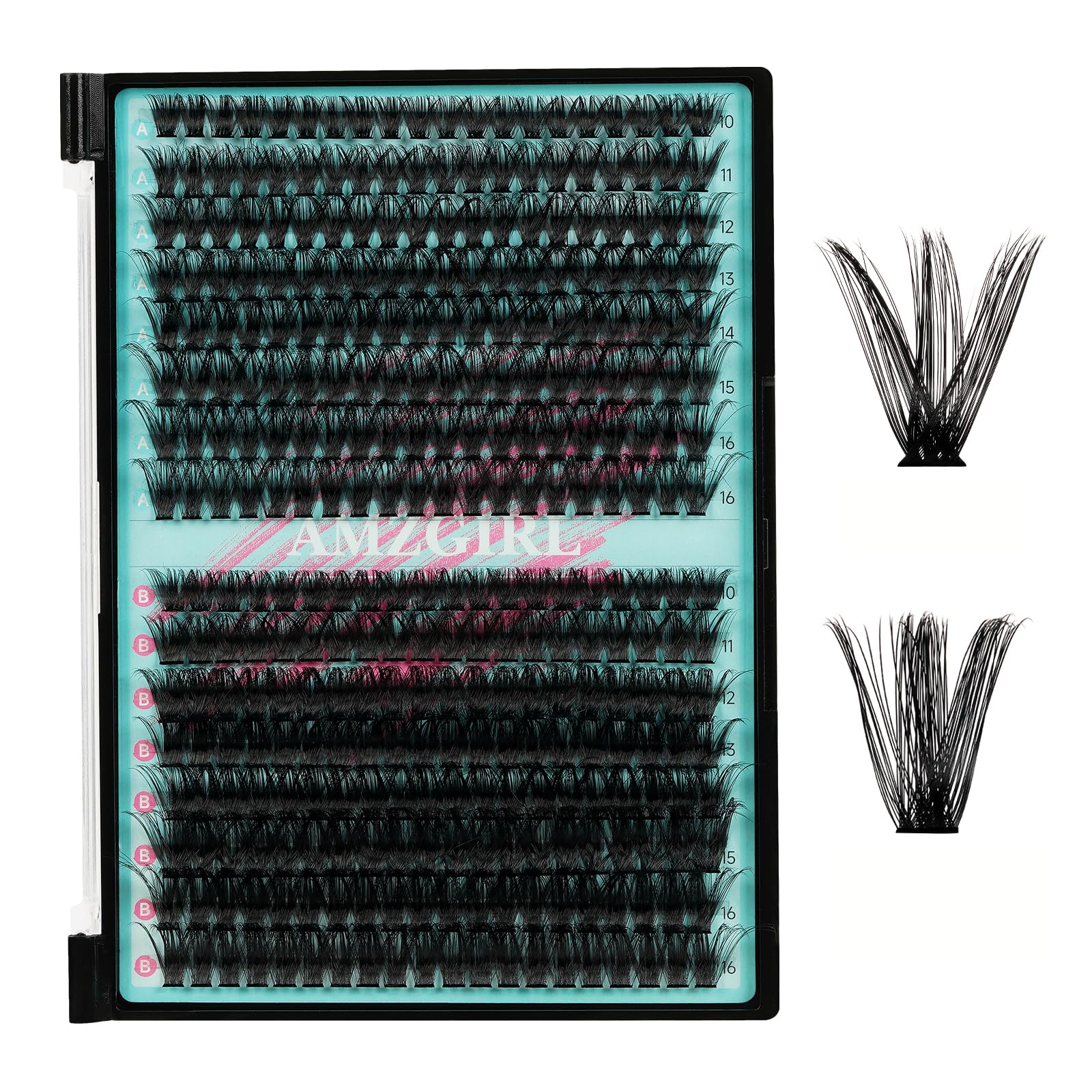 Lash Clusters 320Pcs 70D 90D D Curl Individual Wispy Lashes Cluster for DIY Cluster Eyelash Extensions at Home for Beginners (Mix10-16mm)