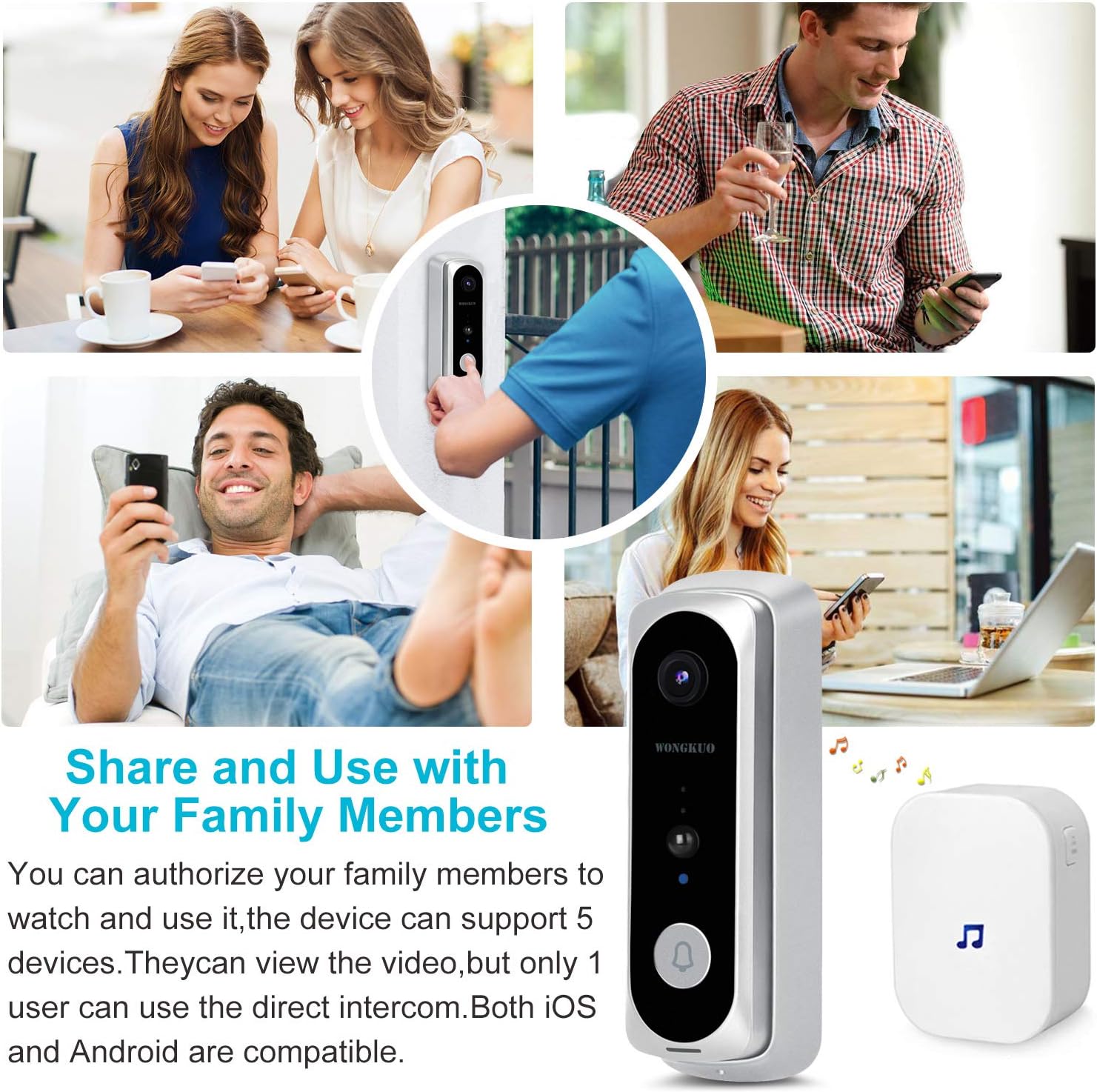 Incentive Promotionals Video Doorbell Wongkuo Wireless Video Doorbell Camera 7p Hd 166 Security Smart Wifi Doorbells With Indoor Chime 2 Rechargeable Batteries Motion Detection Real Time Video Two Way Talk Night Vision