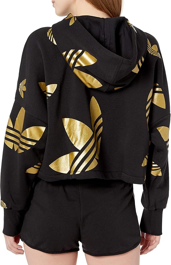 adidas large logo cropped hoodie