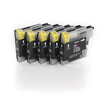 5er Set - Tintenpatronen kompatibel zu BROTHER LC985 | 5x schwarz Druckerpatronen | geeignet für BROTHER DCP-J125 J140W J315 