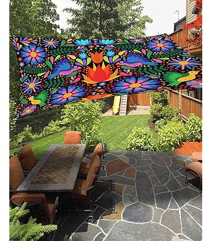 Amazon.com : Sun Shade Sail 6.5'x10' Purple Tie-Dye Art Rectangle
