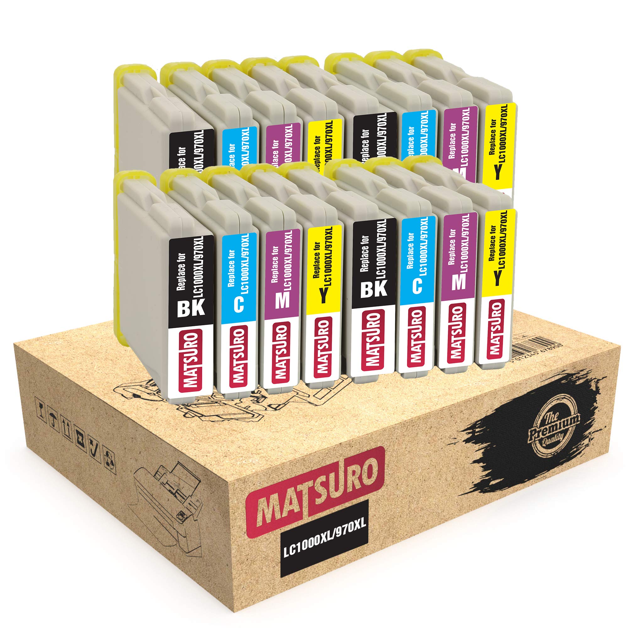 Matsuro Original | Compatible Ink Cartridges Replacement for BROTHER LC1000XL LC970XL LC1000 LC970 (4 SETS)