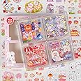 Cute Animal Stickers Set (100 Sheets) -Kawaii Clear PET Transparent Cartoon Decorative Scrapbooking Supplies for Bullet Journaling,Diary,DIY Arts Crafts,Album,Planner,Junk Journals,Calendars Notebook