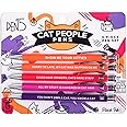 MilkToast Brands Funny Cat People Pens - Snarky Office Gag Gift, Black Ballpoint Pens with Humorous Sayings for Pet Owners, Cat Lovers, Coworkers