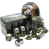 CEREM Outdoor Adventure Kit for Kids – Premium Camouflage Camping Gear with Walkie-Talkies – Military Style Toys – 10 in 1 Bundle – Ideal for All Ages and Genders