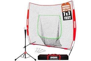 7'x7' Baseball Practice Net for Hitting and Pitching, Portable Softball Net for Batting with Carrying Bag
