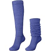 Glitopper Slouch Socks Scrunch | Knee High Slouchy Scrunch for Women, 80s 90s Retro Stacked Boots, Casual Daily Wear, Soft Ribbed Knit Cotton Material