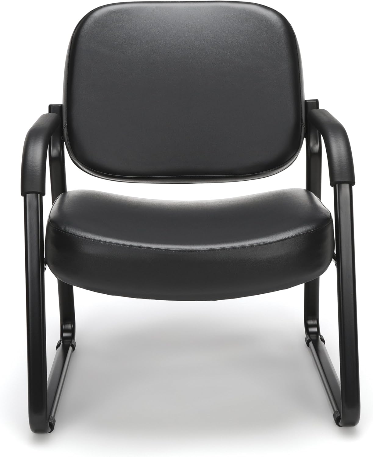 OFM Core Collection Big and Tall Guest and Reception Chair with Arms, Anti-Microbial/Anti-Bacterial Vinyl, in Black (407-VAM-606): Furniture & Decor