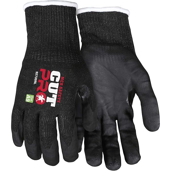 MCR Safety 92733PUXL Memphis Cut Pro Gloves, 13 Gauge, Black HPPE 